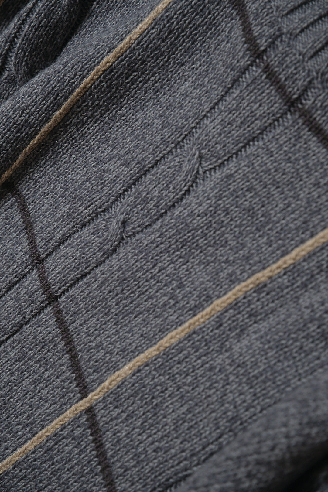 Grey Cotton-Acrylic Cable Knit Sweater — Basic Editions (Bangladesh, c.1990s–2000s)