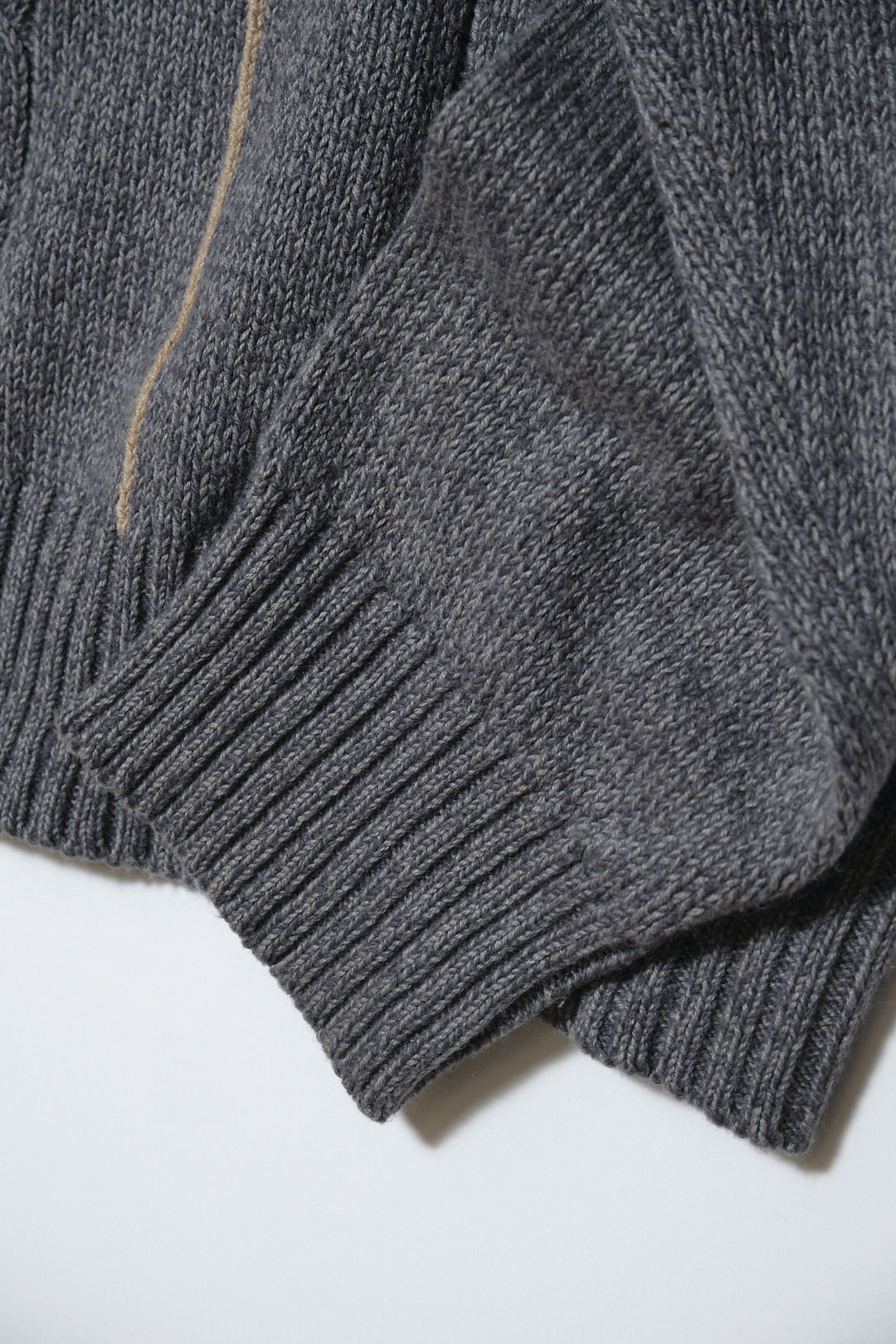 Grey Cotton-Acrylic Cable Knit Sweater — Basic Editions (Bangladesh, c.1990s–2000s)