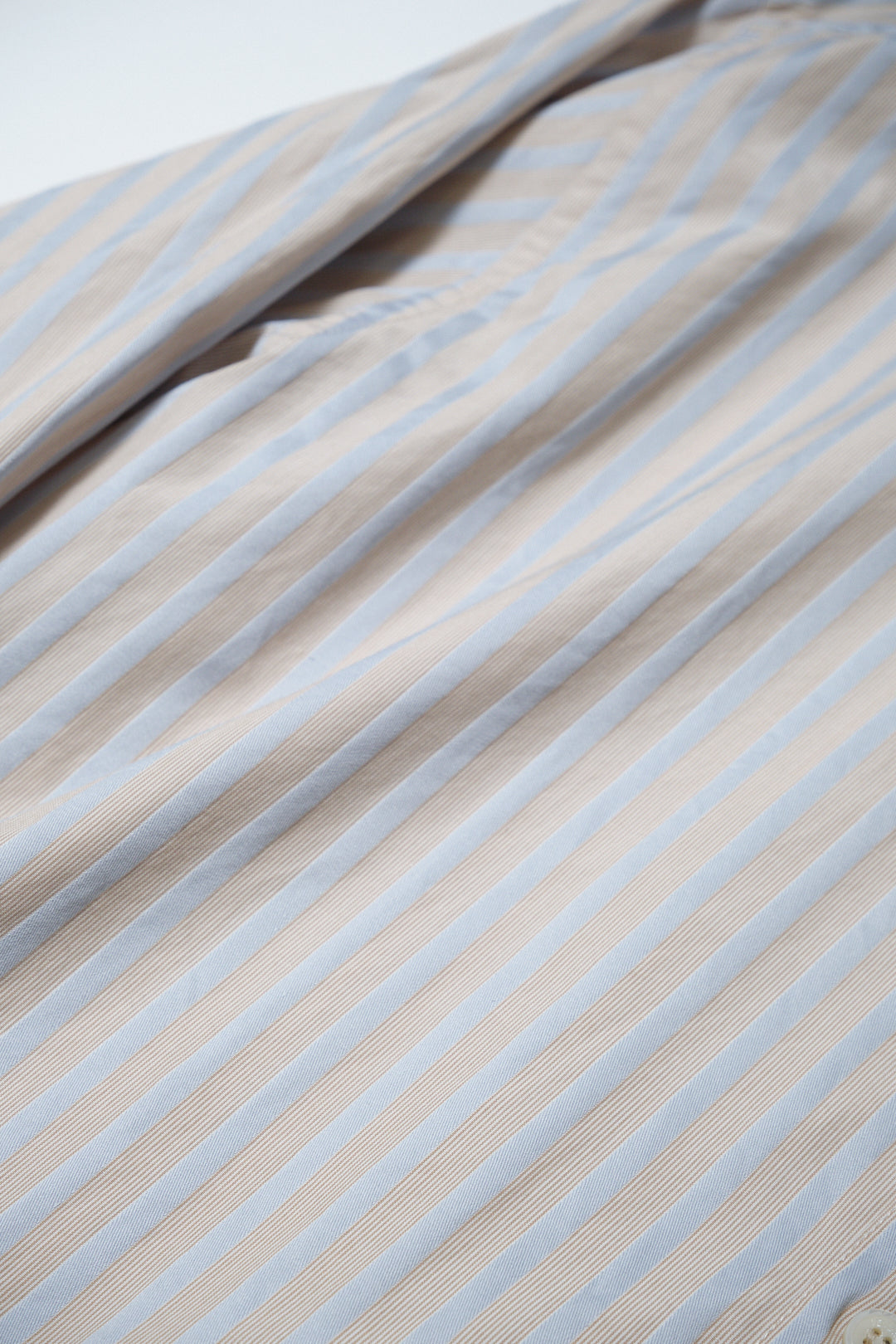 Beige & Blue Stripe Cotton Shirt — Gianni Versace (Italy, c.1990s)