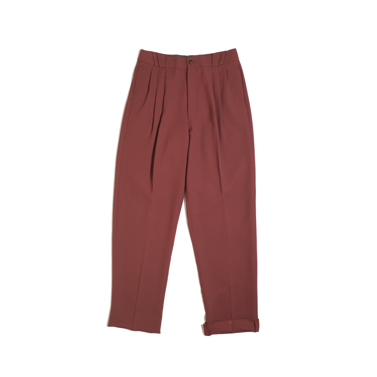 Burgundy Polyester Slacks W32 L34 (Japan, 2000s) Deadstock